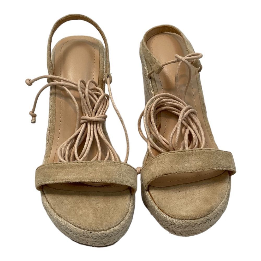 Women’s  Espadrille Wedge  Comfortable Beach Vacation Sandal Heel Size 8